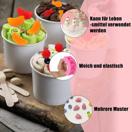 siliconen vorm, fruitvormige geleivormen, 7 stuks vormen voor het maken van kaarsen, fruitvormige roze, kaarsvormen, handgemaakte siliconen bloemvormen, chocoladevorm, fondantvorm — afbeelding 2