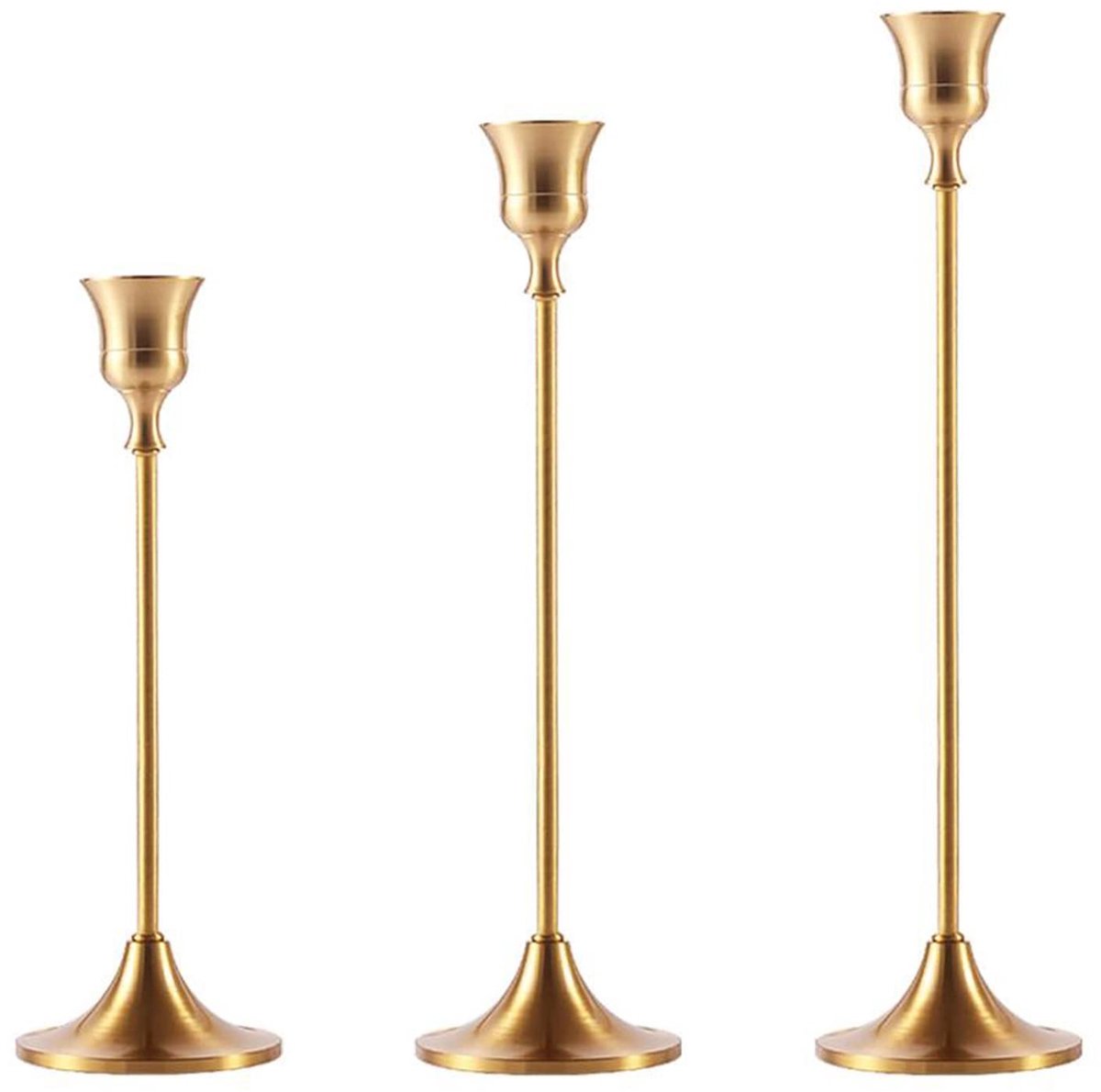Kandelaar Smeedijzeren Retro Ornamenten Messing Kandelaar Kerstdecoratie Bruiloft Props Candle Houder Base 3-delige Set