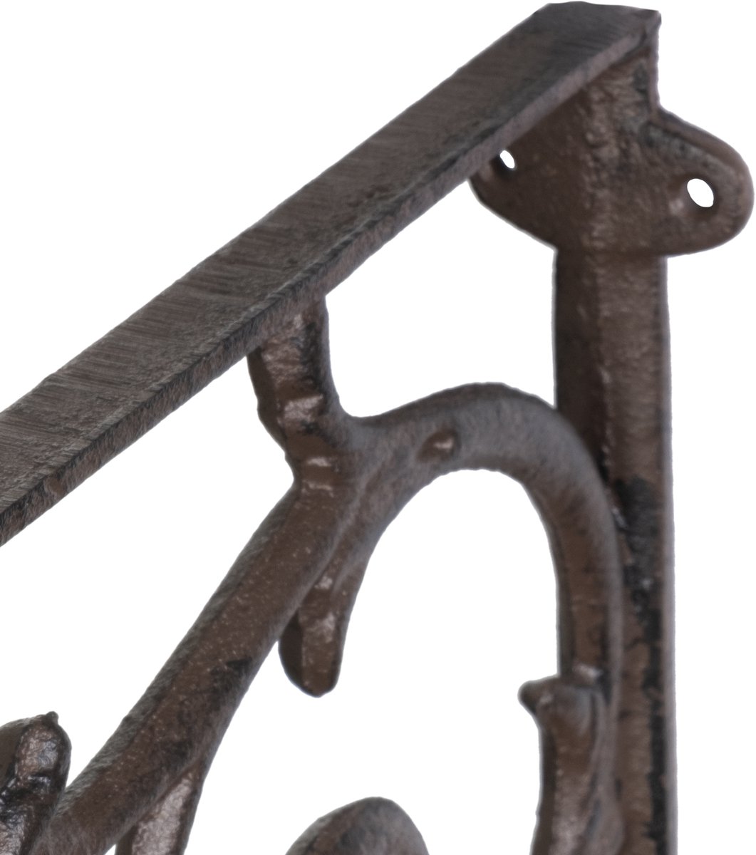 Moritz Plankdragers Set van 2 – Gietijzeren Schapdragers met Sierlijk Krulornament – Antiek Bruin – Hoogte 19,5 cm Diepte 32 cm – Decoratieve Wandsteunen Hoeksteunen voor Boekenplank en Wandplank – Voorgeboord Vintage Landelijk Brocante Cadeau
