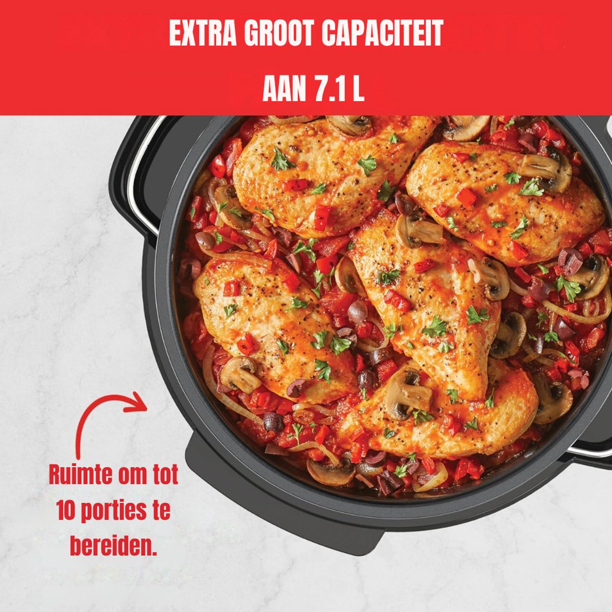 Slowcooker Met Timer - Multicooker - Slowcooker - Zwart - 39cm x 26cm x 35cm – foto 5