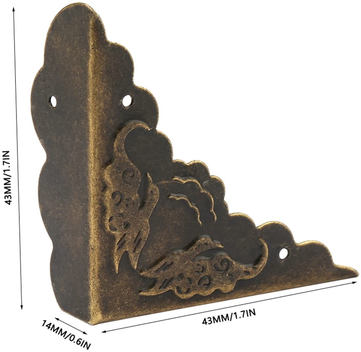 Dailygoods- Hoekbeschermer 12 Stuks - Antiek Messing - Vintage Design - Meubelhoekveiligheidsbumpers - Decoratieve Bescherming - Kindveilige Hoekbescherming - Meubelhoekbeschermer