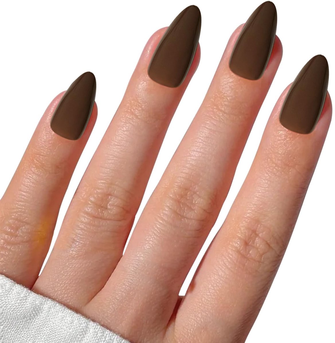 Dailygoods - Bruine Amandel Press-On Nagels voor Dames - Kunstnagels Doe-Het-Zelf