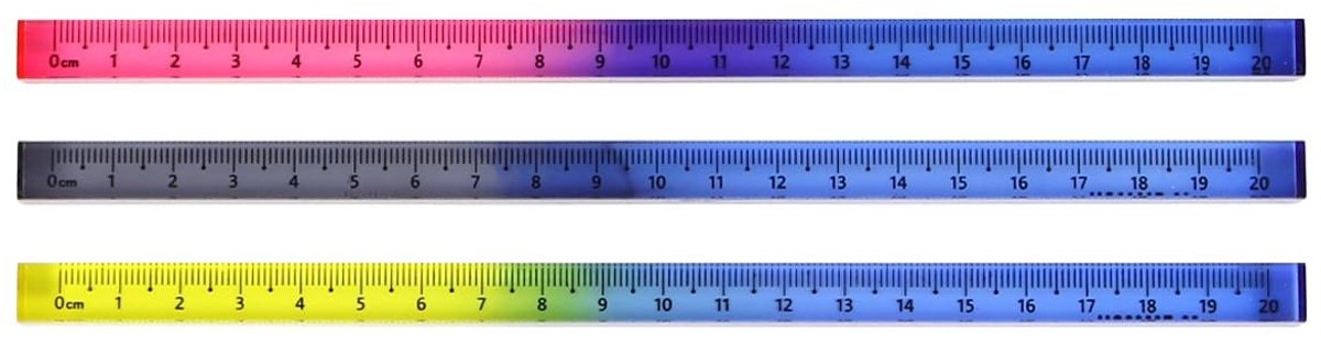 Dailygoods - 3-Pack Gekleurde Transparante Acryl Linialen 20cm