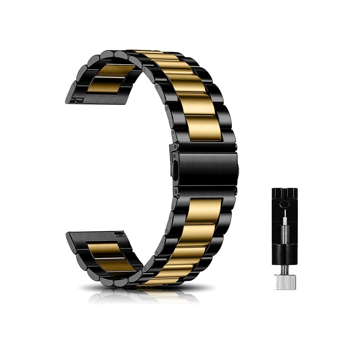 Dailygoods - Metalen armband - Horlogebandje met snelsluiting - Roestvrij staal - Reservearmband 18 mm 20 mm 22 mm - Geschikt voor heren en dames - Ho...