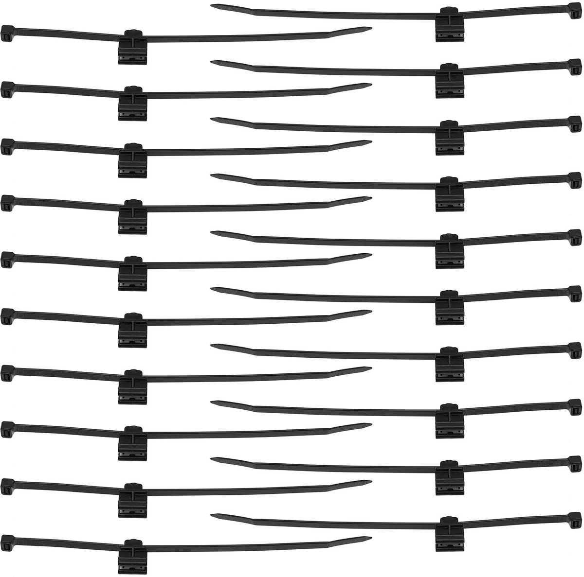 Dailygoods- Kabelbinderbevestigingen 20 stuks - Kabelbinders 20 cm - Montageclips - Bevestigingsmiddelen - Organisatoren voor kabelbeheer - Kunststof/Metaal