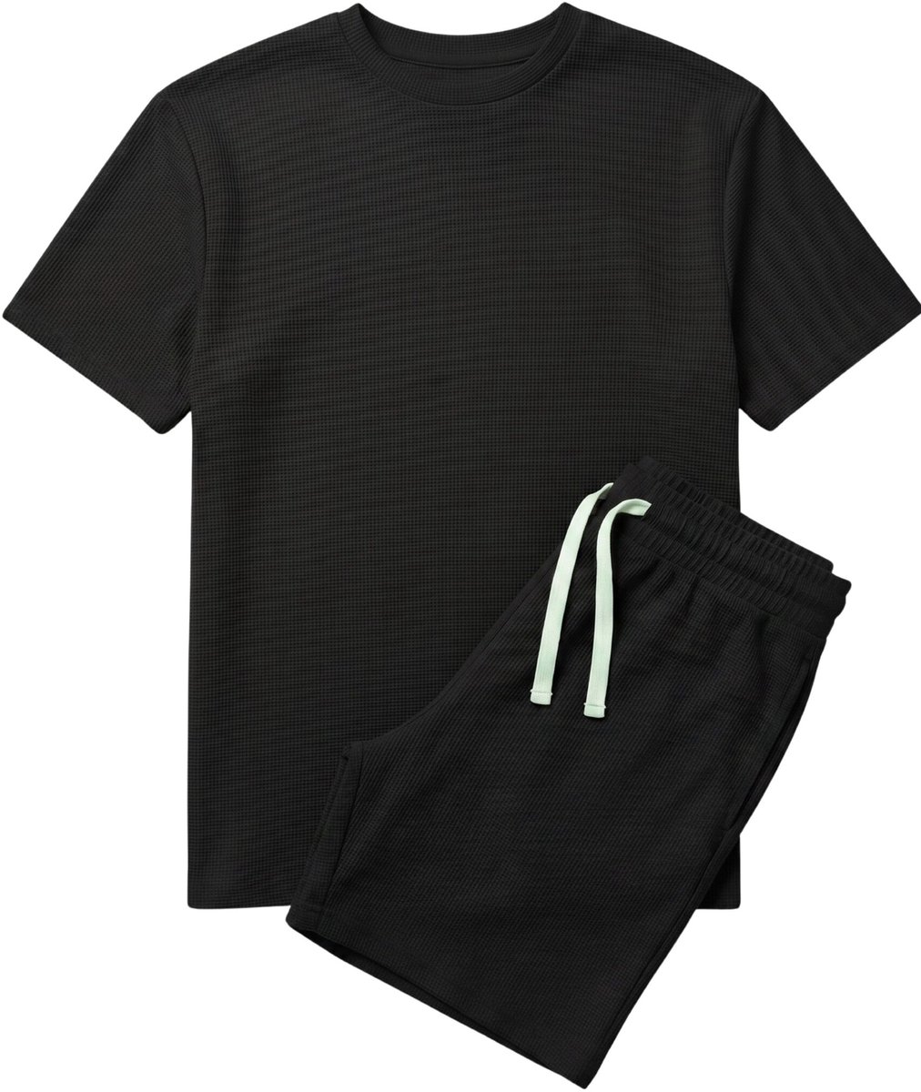 Zomerset Heren - Oversized T shirt en Shorts Heren - Twinset - GB-918 - Zwart - Maat L