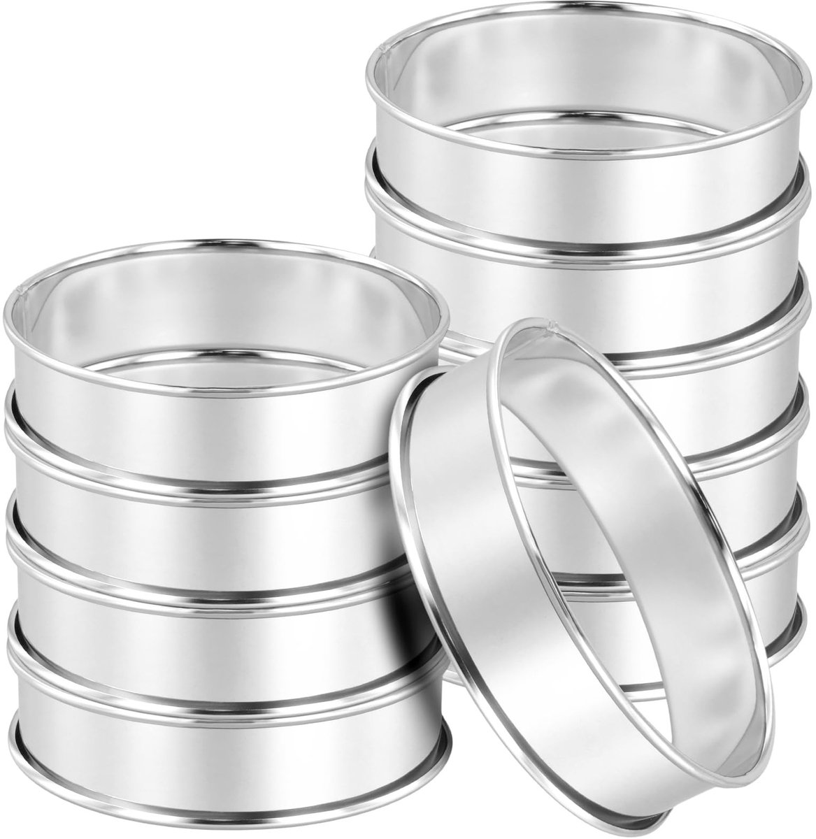 Dailygoods- Crumpet Ringen 10 cm - Bakringen 10 cm - Muffinringen - Pannenkoekenringen - Koekjes Maken - Duurzaam Roestvrij Staal