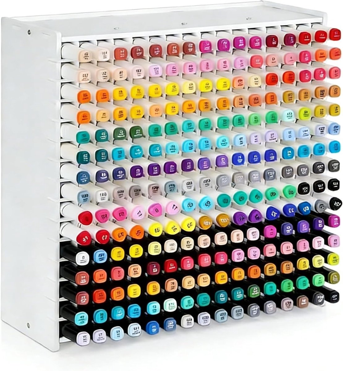 240 pennenorganizer, bureaumarker, organizer met 36 scheidingsbladen voor markers, potloden, kleurpotloden, uitneembare penhouder, pvc, pennenkoker, wit, voor kunstenaars, thuiskantoor (36,5 x