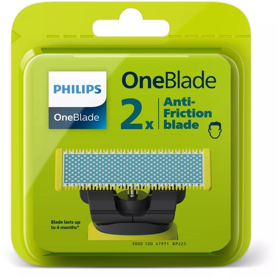 Philips OneBlade Anti-Frictie Blade - Vervangmesjes - Scheermesjes - 2 stuks -QP225/50