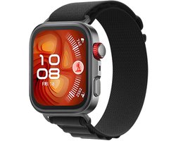 Strap-it Alpine bandje Nylon geschikt voor Huawei Watch Fit 5 Pro / 5 / 4 Pro / 4 / 3 - Zwart