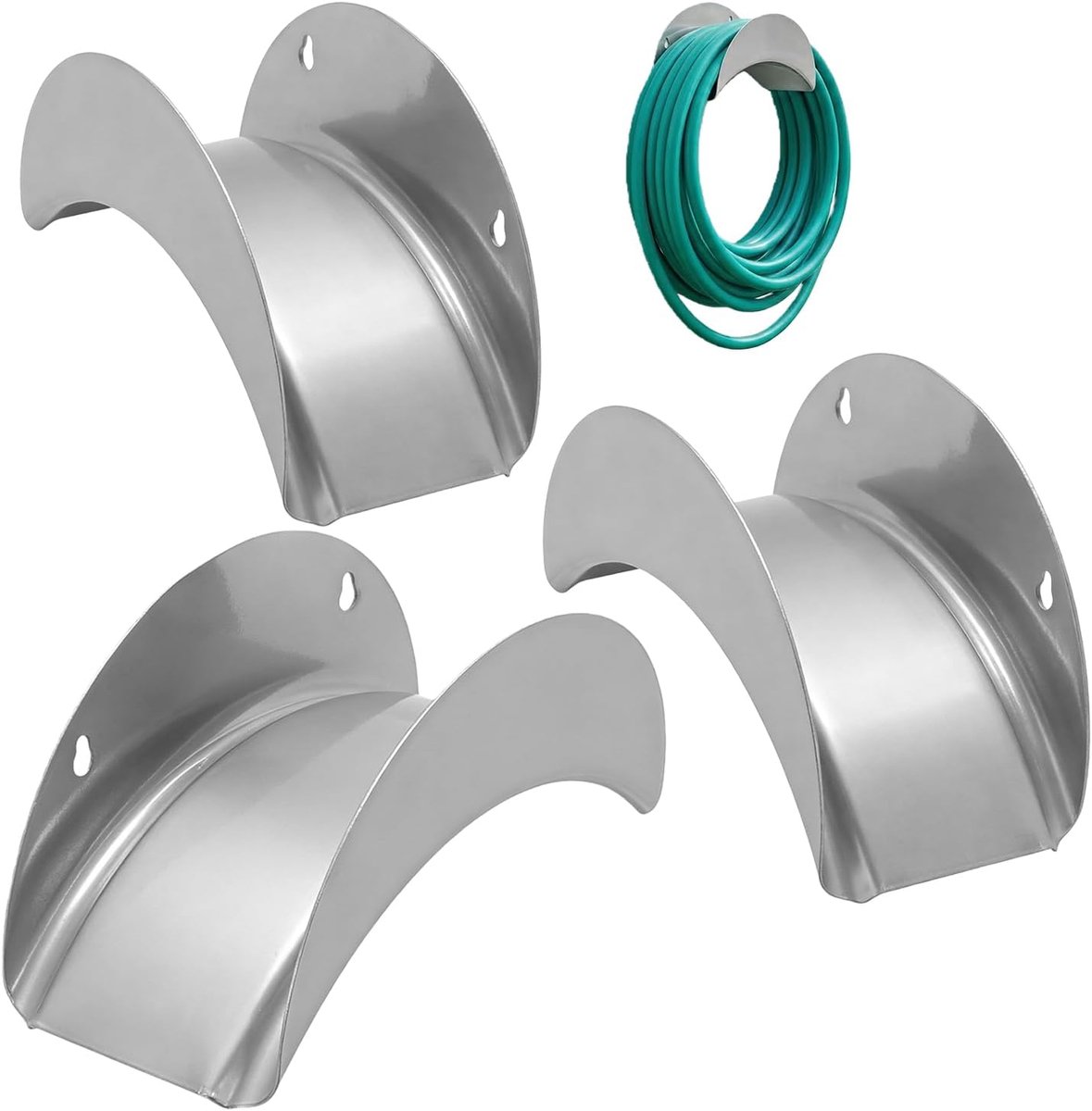 3 stuks slanghouders aan de muur, 26 x 12 x 11,5 cm tuinslanghouder van metaal, slangophanging, tuinslanghouder, wandslanghouder met schroeven en expansiebouten voor slangophanging