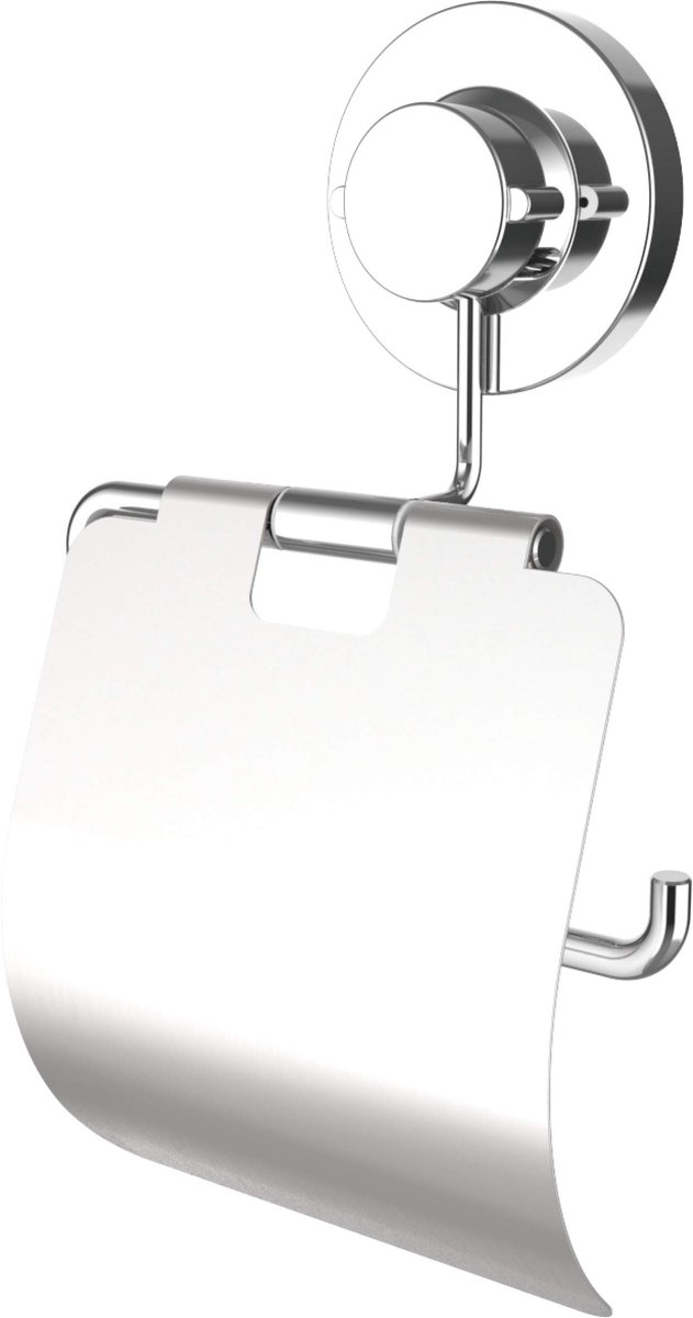 WC-papierhouder 3 in 1-3 verschillende bevestigingsopties met zuignap, kleefpad & boren - verchroomd/wc-papierhouder/toiletpapierhouder Comfort. zilver