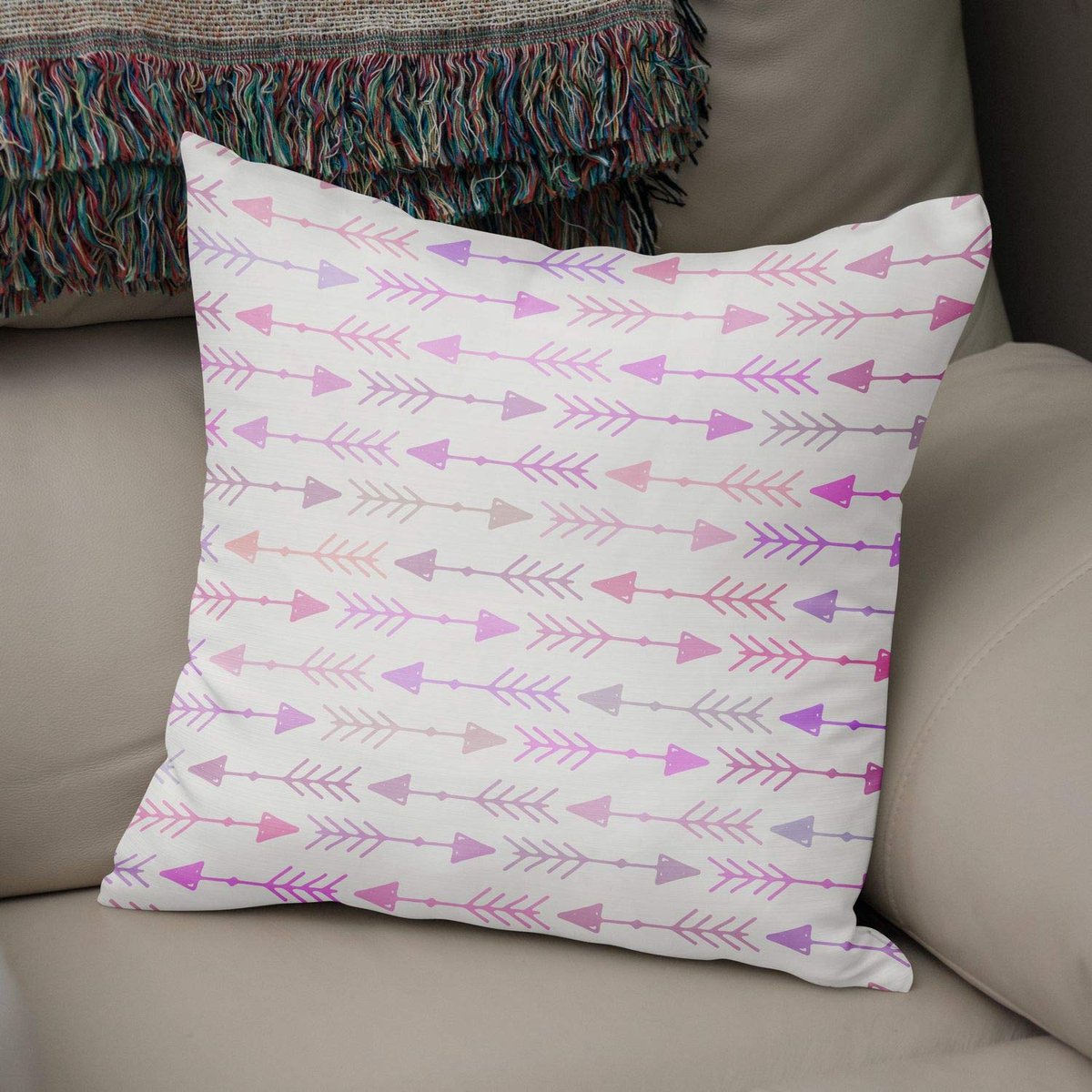 Decoratieve kussenhoes willekeurig patroon, gooien kussenhoezen, home decoratieve kussenslopen voor woonkamer, bank, slaapkamer, grootte: 43x43 cm - ontworpen en vervaardigd in Turkije