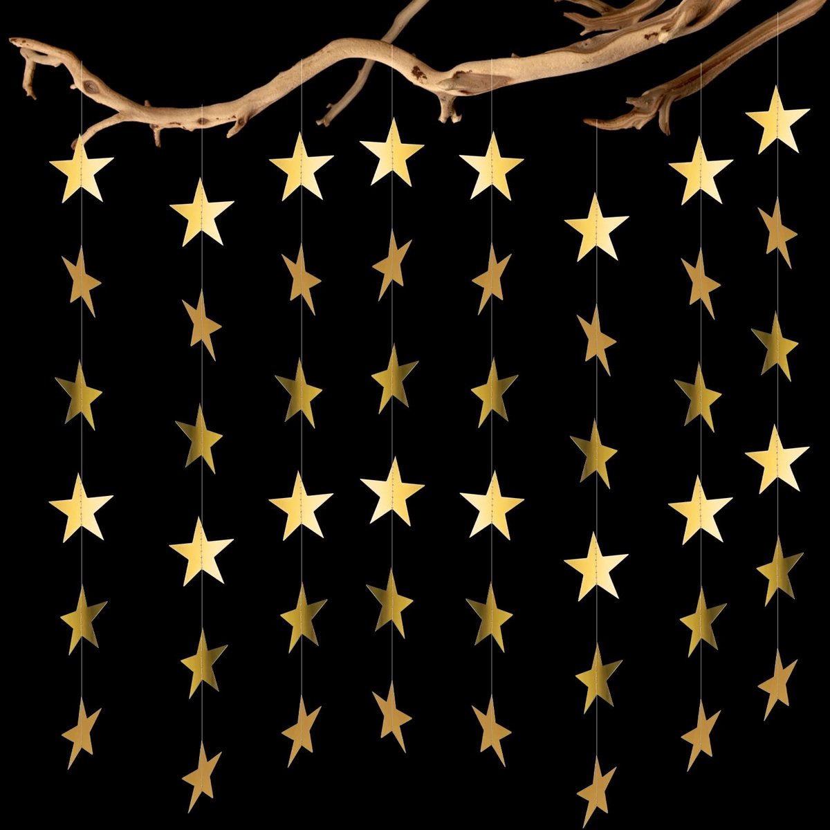Glitter Ster Slinger, Reflecterende Ster Papier Decoraties - 39 Voet, Voor Verjaardag, Bruiloft, Kerstfeesten