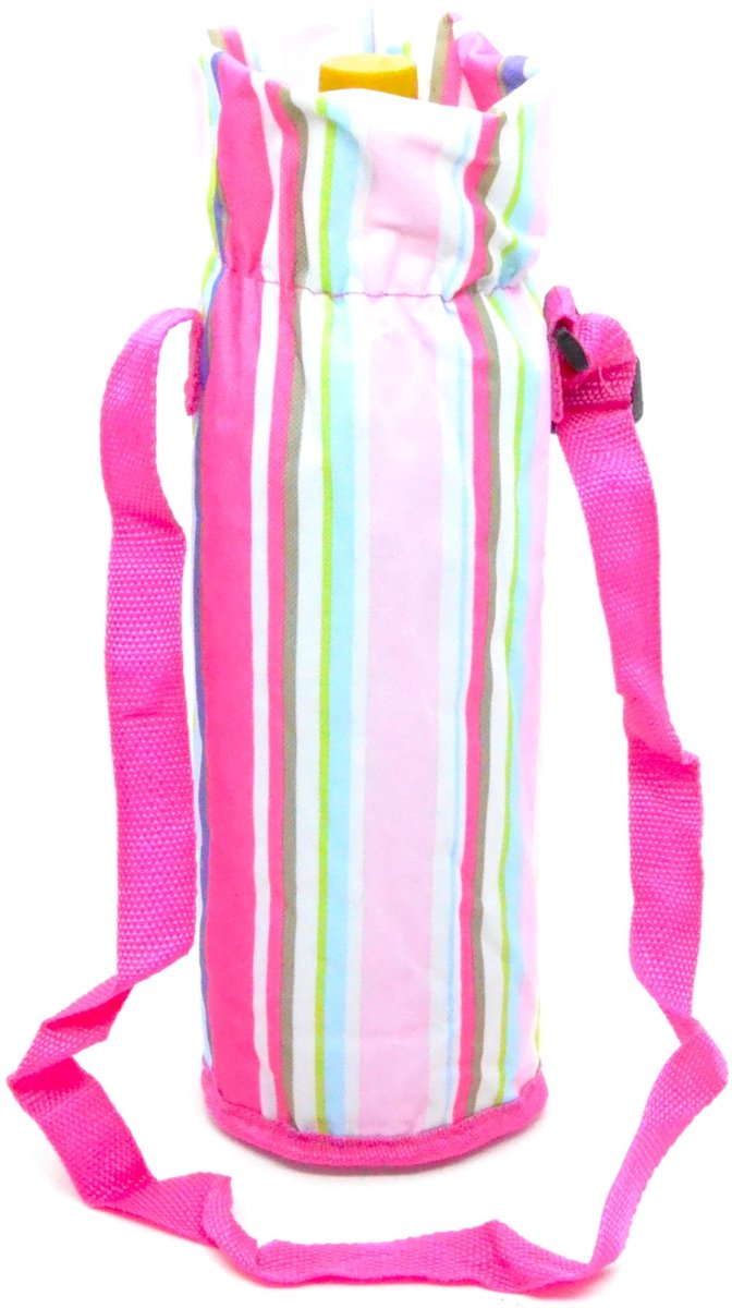 Koeltas voor dranken met riem, gestreept design, meerkleurig, roze, 2 l, 2 l