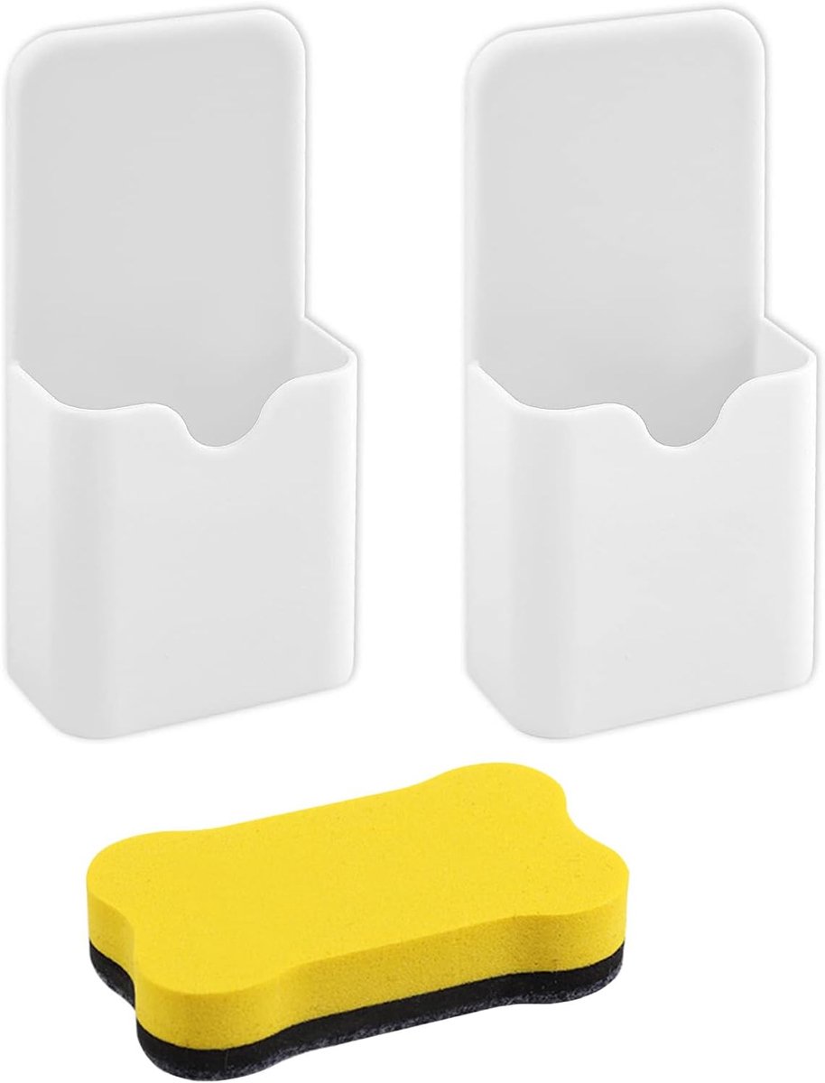 penhouder, 2 stuks magnetische pennenhouder Organizerr Magnetische penmarkeringshouders met 1 magnetische whiteboardwisser thuiskantoorbenodigdheden voor koelkast whiteboard kluis