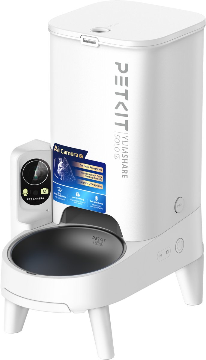 PETKIT - Yumshare Solo 2 with Camera - Automatische voerbak voor kat en hond - 3 Liter - Wit - App bediening thumbnail 4
