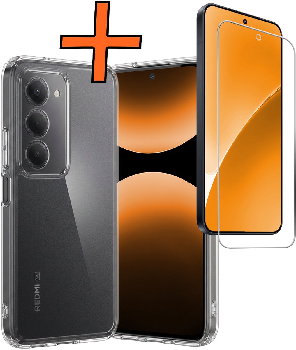 Hoes - Met Screenprotector - Geschikt voor Xiaomi 15 - Sterk & Shockproof - Back Cover - Siliconen Case - Telefoon Hoes - Transparant