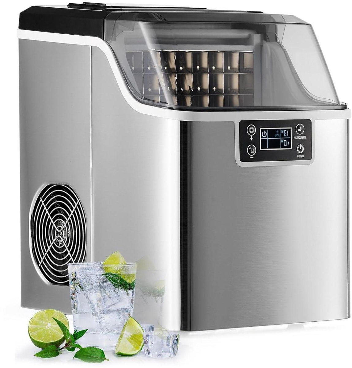 IJsblokjesmachine RVS - IJsmachine Blokjesmaker - Drankjes Koelen - Zelfreinigende Functie - 22 kg/dag - Zilverkleurig