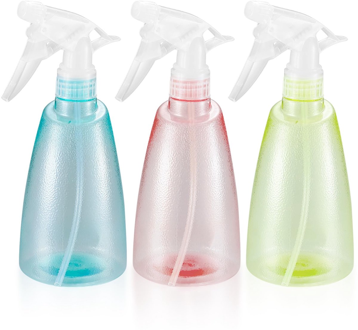 3 stuks spuitflessen 500 ml, waterspuitfles planten, kunststof verstuiver spuitflessen, mistsproeier voor huisreiniging, tuin, kapper, planten, bloemen - roze/groen/geel