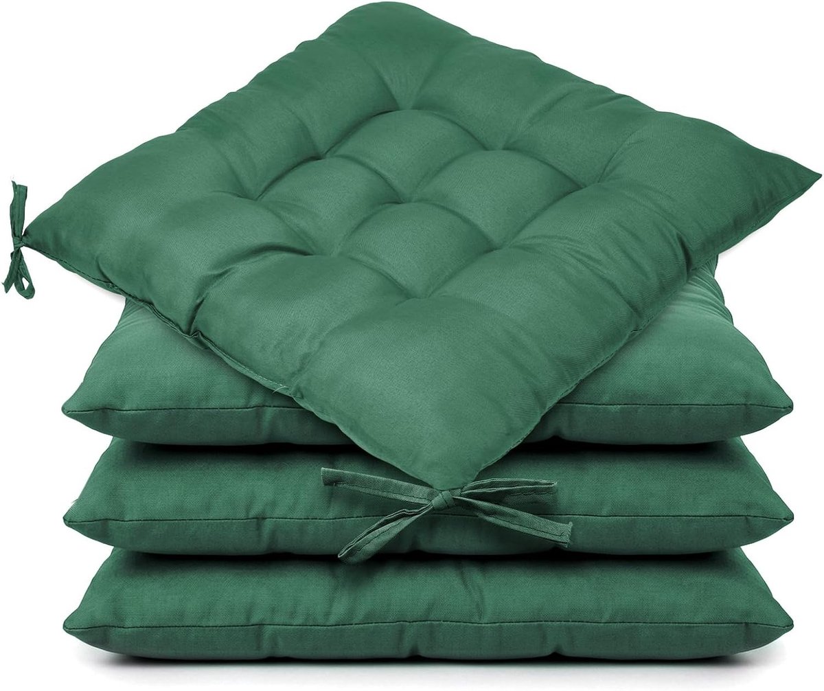 Set van 4 Comfortabele Wasbare Zitkussens voor Eetkamerstoelen, 40x40cm, Ideaal voor Keuke