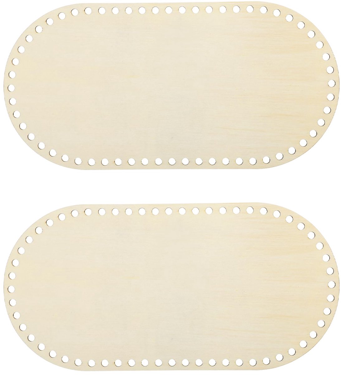 Manden, 15 x 30 cm, ovale basis van natuurlijk hout, voor haakmand, solide, voor het knutselen, materialen voor gevlochten manden, decoratie, thuis