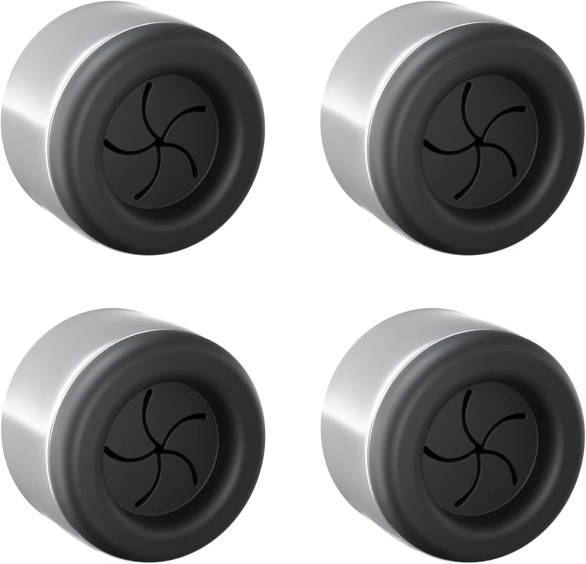 Set van 4 premium handdoekhouders voor badkamer, keuken en huishouden, van roestvrij staal, theedoekenhouder, rond, chroom, zelfklevend, zonder boren (zwart)