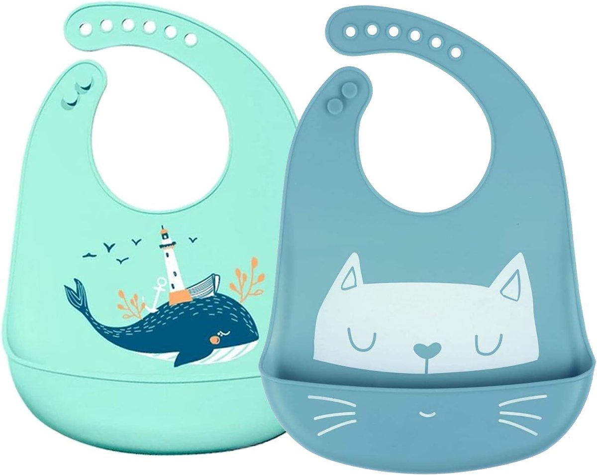 slabbetjes, waterdicht, met tas, wasbaar, 6 maanden, 6 maanden, babyslabbetjes, Blauw