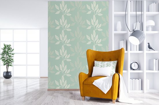 Motif à rayures verticales de feuilles 155x240 cm