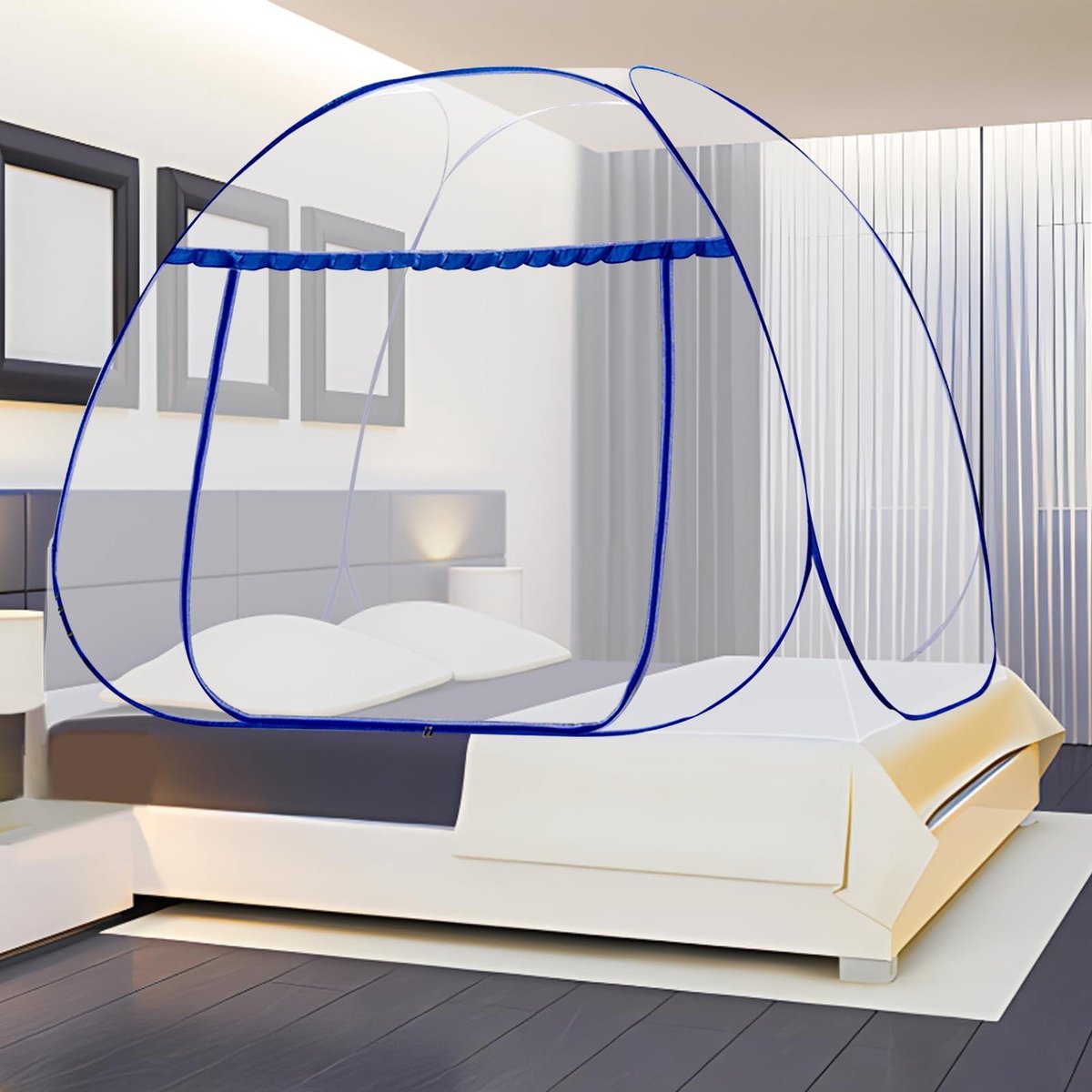 Dailygoods- Klamboe Pop-up - Muggennet - Opvouwbaar - Voor Slaapkamer/Camping - 195 x 100 x 110 cm - Geïntegreerd Ontwerp