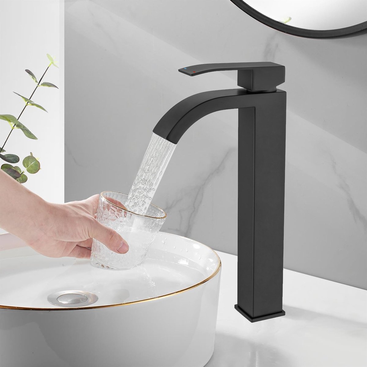 Dailygoods- Wastafelmengkraan Hoge Kwaliteit - Monobloc - Mat Zwart - Roestvrij Staal - Duurzaam - Eén Handgreep Bediening - Badkamerkraan