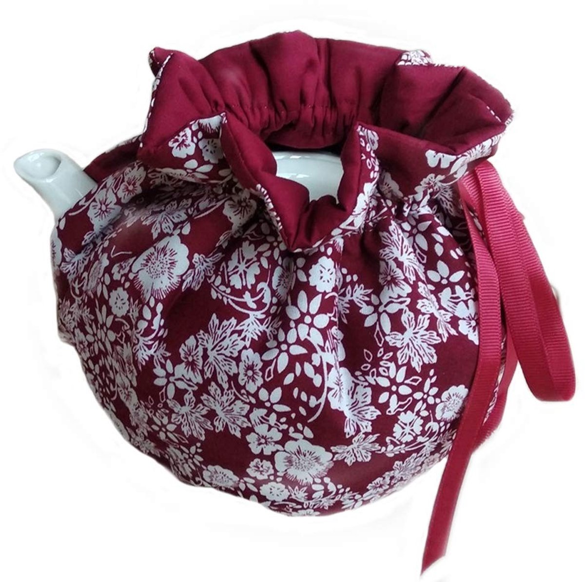 Dailygoods- Theemuts Vintage Bloemen - Katoenen Theepothoes - Isolatiepad - Decoratieve Keukenaccessoire - Verwijderbare Kurkplaat - 20cm Hoog - Theepotbescherming