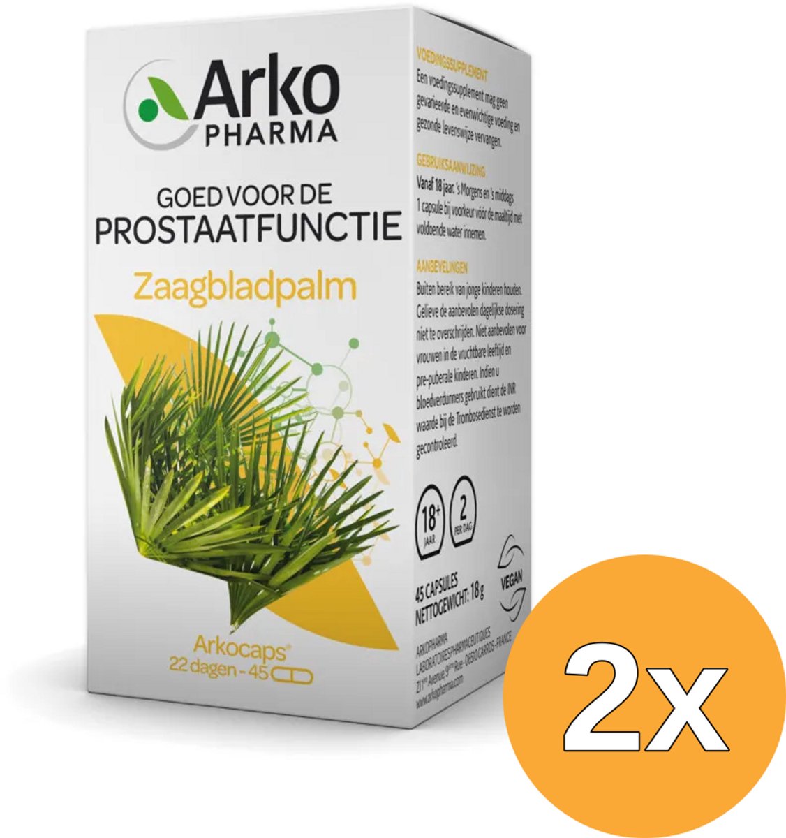 2x Arkocaps Zaagbladpalm (45 capsules)