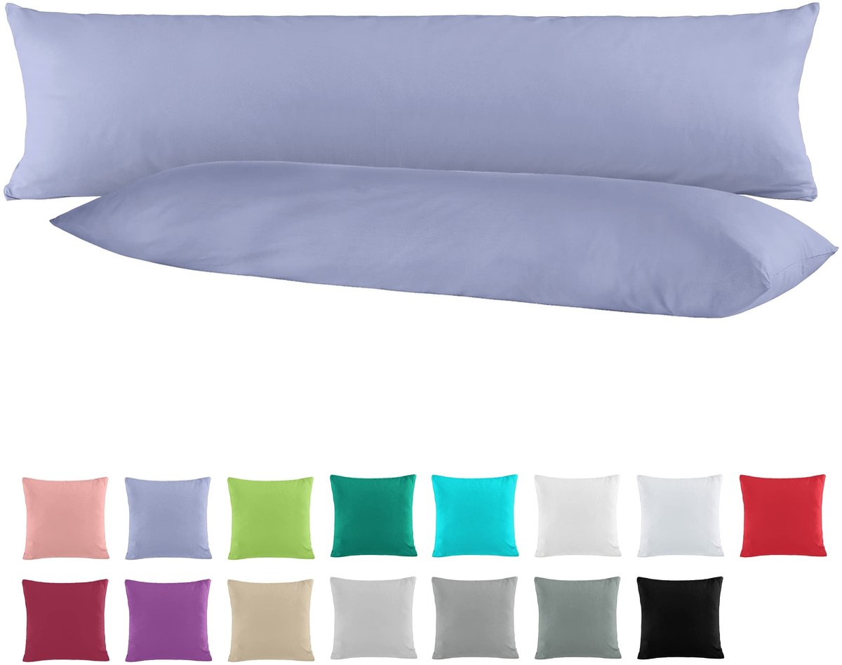 Dailygoods - Dubbelpak Katoenen Kussensloop voor Zijslaapkussen 40 x 145 cm
