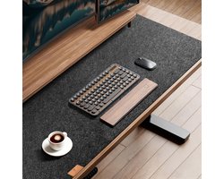 shinfly Bureau onderlegger van vilt, 120 x 60 cm, grote muismat, antislip desk mat, bureauonderlegger, bureaumat voor thuiskantoor, uitrusting (donkergrijs)