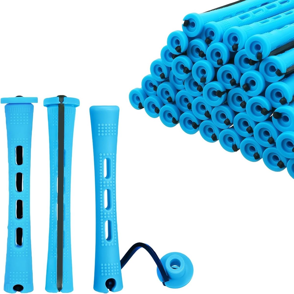 60 Stuks Permanent Haar Kruller Set Zonder Hitte, Compact en Lichtgewicht Krultang voor Dun, Gekleurd of Beschadigd Haar, Ideaal voor Reizen en Vakanties