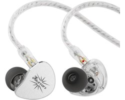 Kiwi Ears Belle - In-Ear Monitors - IEM - 10 mm DLC Dynamische Driver - Audiofiele Oordoppen - Verwisselbare Kabel - 3,5 mm - Zilver