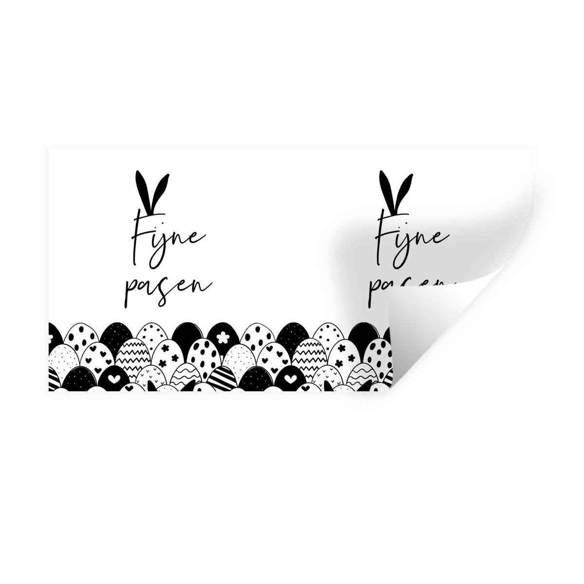 Muurstickers - Sticker Folie - Quote - Paaseieren - Pasen - Zwart wit - 40x20 cm - Plakfol