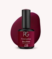 Pink Gellac nagellak in de kleur Berry Sheen, nummer 439. Donkerroze kleur met een glanzende finish.