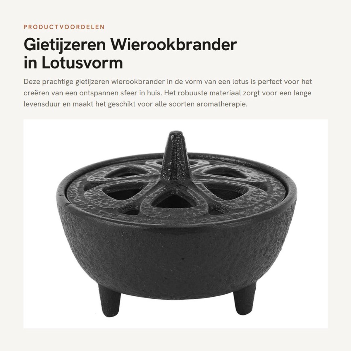 Dailygoods- Wierookbrander Zwarte Lotusvorm - Wierookhouder - Wierook Stokjes - Vintage Rookschaal - Aromatherapie - Robuust Materiaal