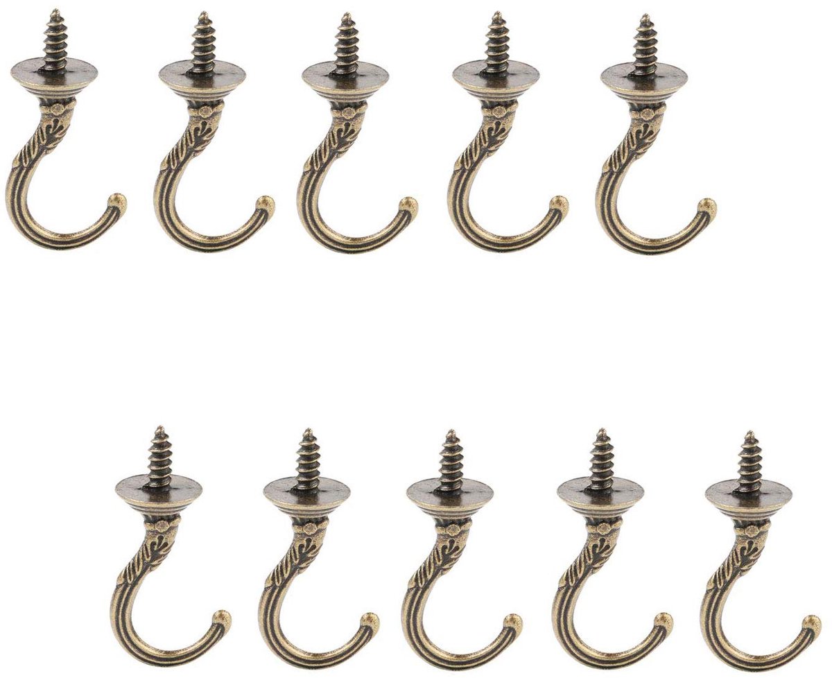20 stuks schroeven plafondhaken, messing kleur vintage carving screw-in cup haken voor thuis/keuken/binnen en buiten