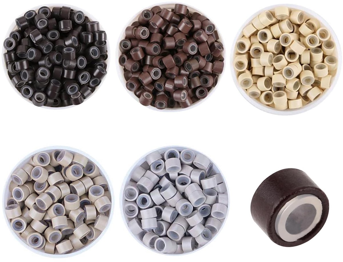 Dailygoods- Microringen 500 stuks - Siliconen Kralen - Micro Link - Haarverlengingen - Aluminium Kralen - Ideale Afmetingen 5,0 x 3,0 mm - Haarextensies
