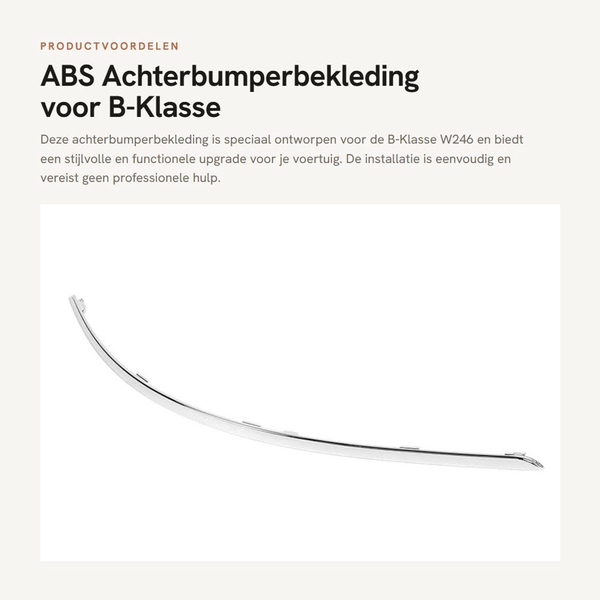 Dailygoods- Achterbumperbekleding ABS - Achterbumperstrip - Eenvoudige installatie - Duurzaam materiaal - Bescherming tegen krassen - Robuust en schokbestendig - Bumperstrip