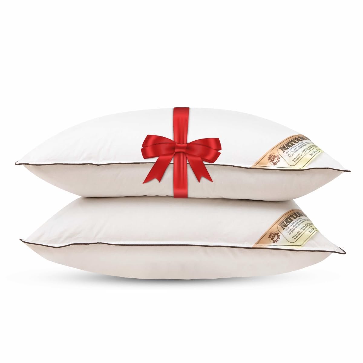 Famanu – Kapok hoofdkussens, set van 2 stuks, verkoelend kussen, medium, 1000g, 60x70 cm