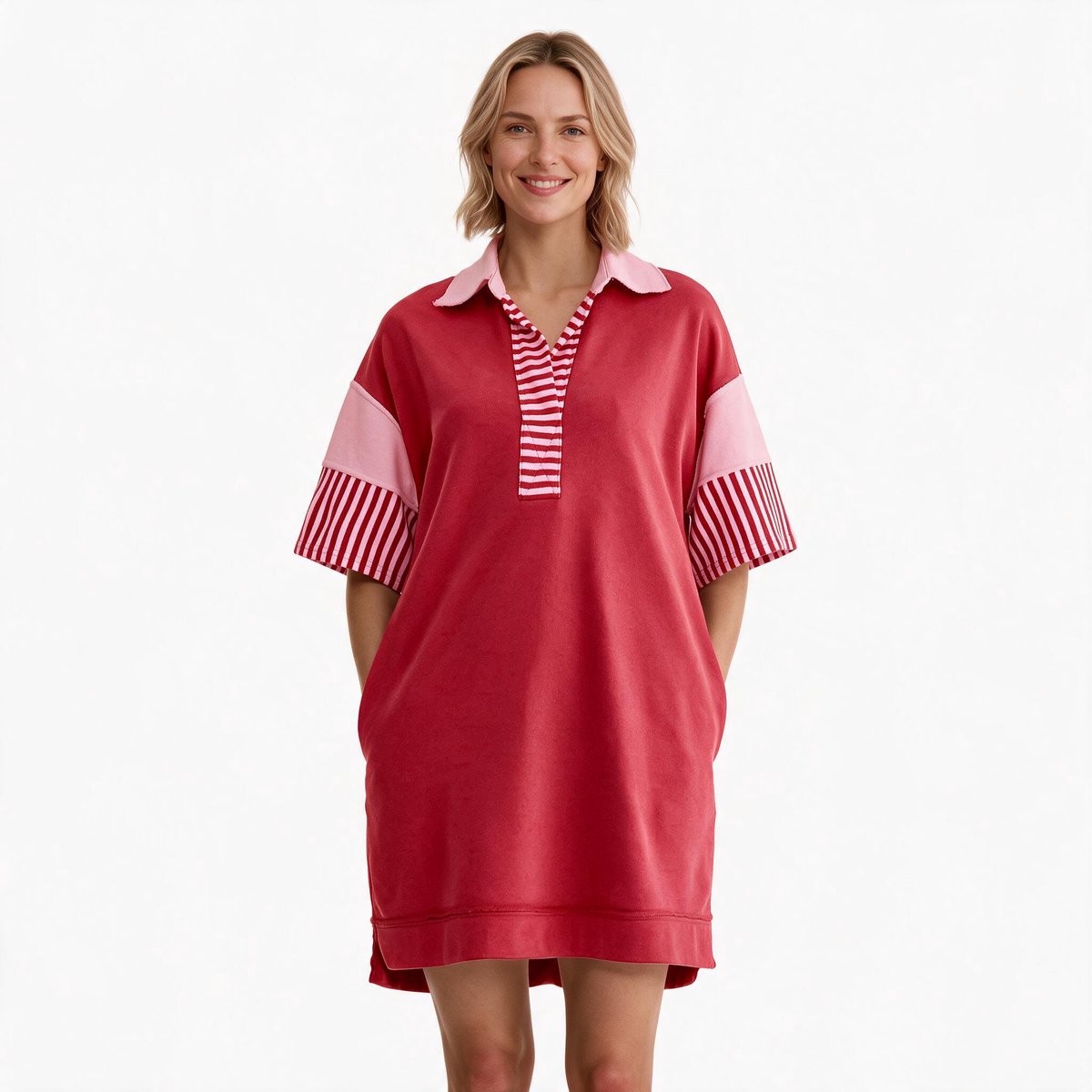 Imily Bela Dames Polo Mini Jurk met Korte Mouwen