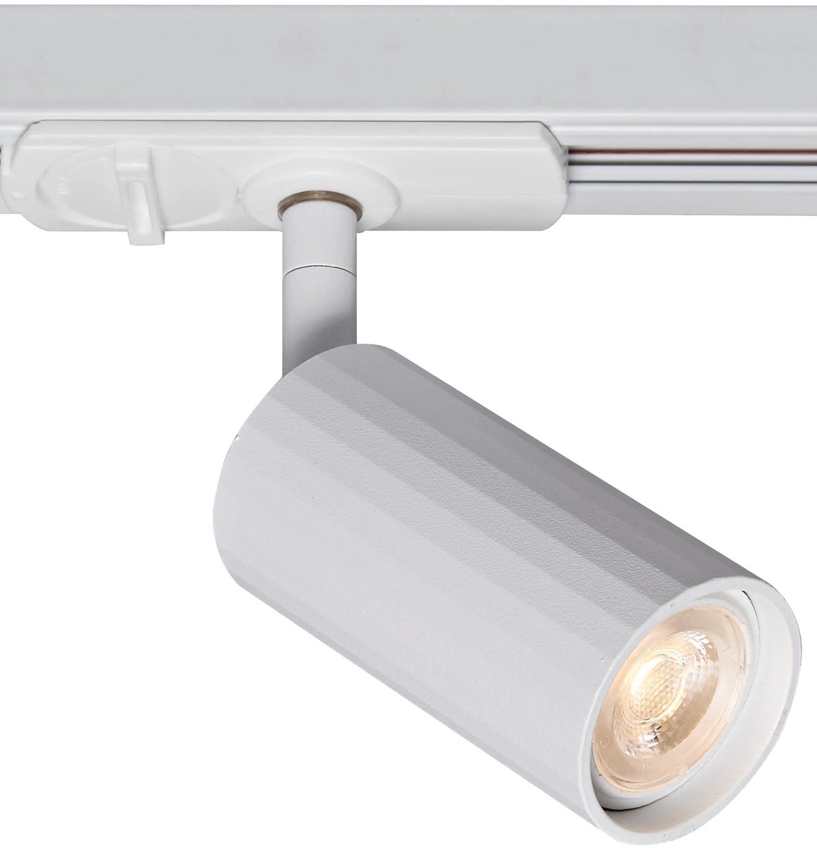 Oryx monofase railspot met MR11-fitting, wit aluminium, kantelbaar, dimbaar, lichtbron niet inbegrepen