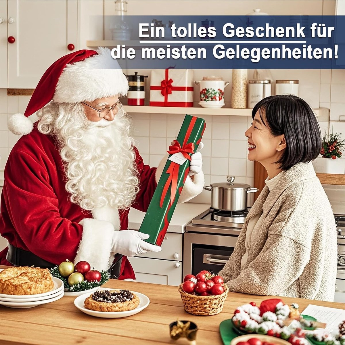 Dmore Magneetstrip messen met 15 haken, 59 cm messenhouder magnetisch van roestvrij staal, walnoot look magneet - ShopVlot
