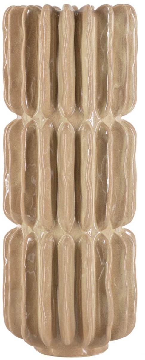 Aardewerk vaas Pillar beige