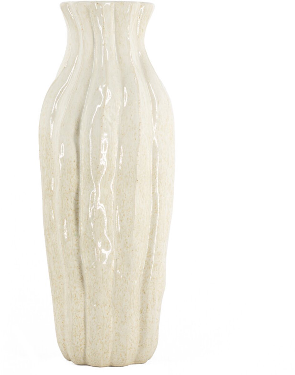 Aardewerk vaas Trunk L beige