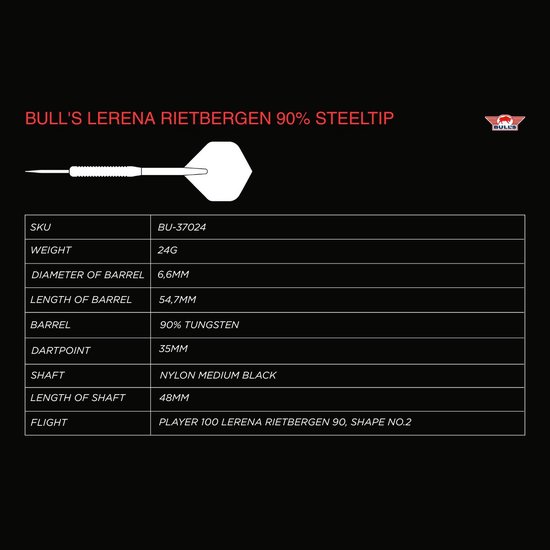 Bull's Lerena Rietbergen 90% - Dartpijlen van Merkloos — afbeelding 2